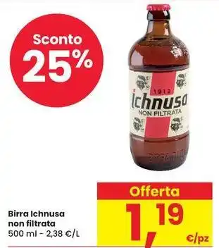 Eurospar Birra Ichnusa non filtrata offerta