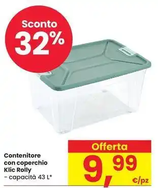 Eurospar Contenitore con coperchio Klic Rolly offerta