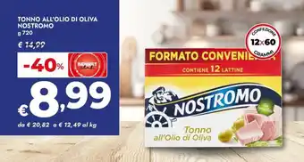 Bennet Tonno all'olio di oliva NOSTROMO offerta