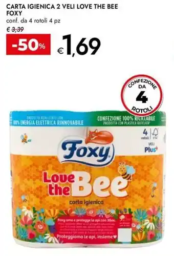 Bennet Carta igienica 2 veli love the bee FOXY offerta