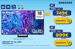 Euronics SAMSUNG SMART TV Q-LED QE55Q70DATXZT 65" offerta