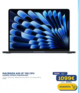 Euronics MACBOOK AIR 13" M2 CPU offerta