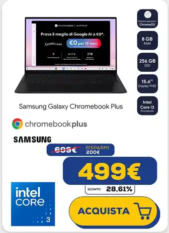 Euronics Samsung Galaxy Chromebook Plus offerta