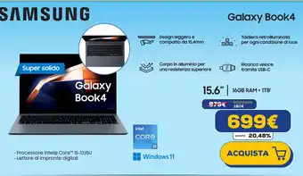 Euronics SAMSUNG Galaxy Book4 offerta