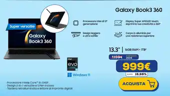 Euronics SAMSUNG Galaxy Book3 360 offerta