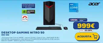 Euronics acer DESKTOP GAMING NITRO 50 N50-656 offerta