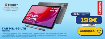 Euronics Lenovo TAB M11 4G LTE TB330XU offerta