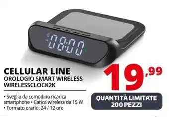 Comet CELLULAR LINE OROLOGIO SMART WIRELESS WIRELESSCLOCK2K offerta