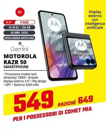 Comet MOTOROLA RAZR 50 SMARTPHONE offerta