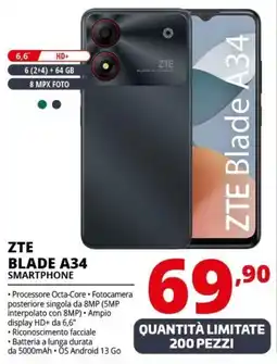 Comet ZTE BLADE A34 SMARTPHONE offerta