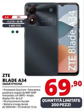 Comet ZTE BLADE A34 SMARTPHONE offerta