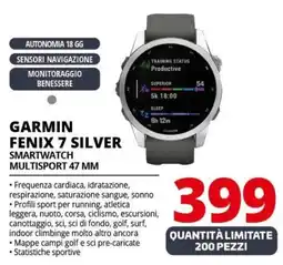 Comet GARMIN FENIX 7 SILVER SMARTWATCH MULTISPORT 47 MM offerta