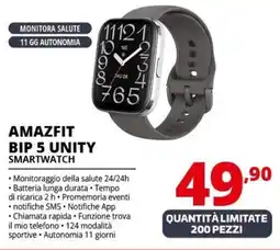 Comet Amazfit bip 5 unity smartwatch offerta