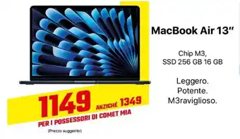 Comet MacBook Air 13" offerta