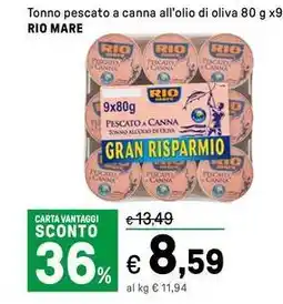 Iper La Grande Tonno pescato a canna all'olio di oliva offerta