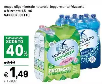 Iper La Grande Acqua oligominerale naturale, leggermente frizzante o frizzante SAN BENEDETTO offerta