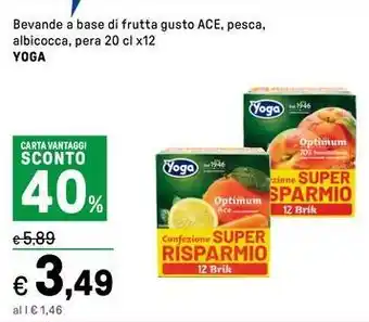 Iper La Grande Bevande a base di frutta gusto ACE, pesca, albicocca, pera YOGA offerta