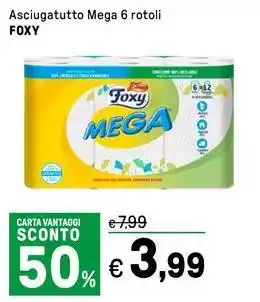 Iper La Grande Asciugatutto Mega 6 rotoli FOXY offerta