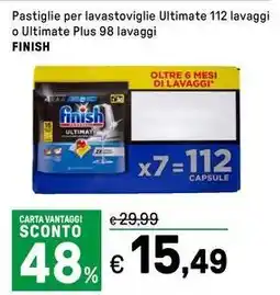 Iper La Grande Pastiglie per lavastoviglie Ultimate o Ultimate Plus FINISH offerta