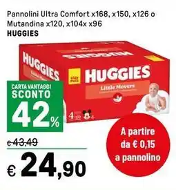 Iper La Grande Pannolini Ultra Comfort x168, x150, x126 o Mutandina HUGGIES offerta