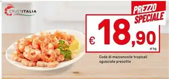 Iper La Grande CRUSTITALIA Code di mazzancolle tropicali sgusciate precotte offerta