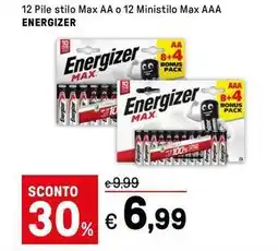 Iper La Grande 12 Pile stilo Max AA o 12 Ministilo Max AAA ENERGIZER offerta