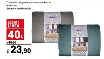 Iper La Grande Trapuntino singolo o matrimoniale Dorian in velluto offerta