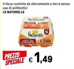 Iper La Grande 4 Uova rustiche da allevamento a terra senza uso di antibiotici LE NATURELLE offerta