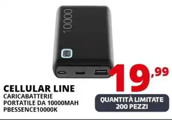 Comet CELLULAR LINE CARICABATTERIE PORTATILE DA 10000MAH PBESSENCE10000K offerta