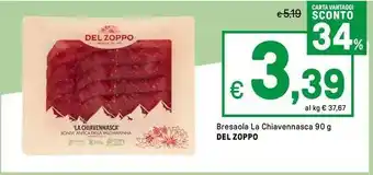 Iper La Grande Bresaola La Chiavennasca DEL ZOPPO offerta