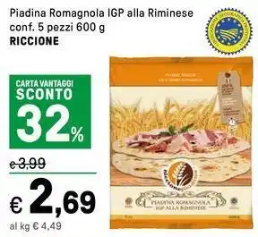 Iper La Grande Piadina Romagnola IGP alla Riminese RICCIONE offerta