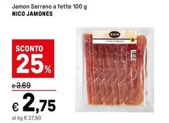 Iper La Grande Jamon Serrano a fette NICO JAMONES offerta