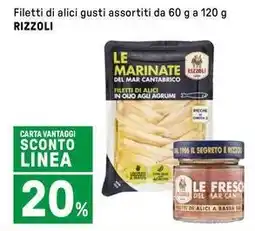 Iper La Grande Filetti di alici gusti assortiti RIZZOLI offerta