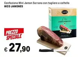 Iper La Grande Confezione Mini Jamon Serrano con tagliere e coltello NICO JAMONES offerta