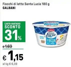 Iper La Grande Fiocchi di latte Santa Lucia GALBANI offerta