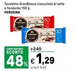 Iper La Grande Tavoletta GranBlocco cioccolato al latte o fondente PERUGINA offerta