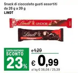 Iper La Grande Snack di cioccolato gusti assortiti LINDT offerta