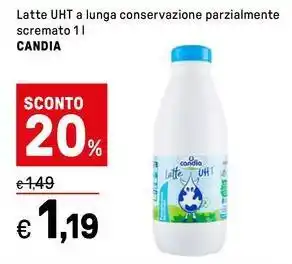 Iper La Grande Latte UHT a lunga conservazione parzialmente scremato CANDIA offerta