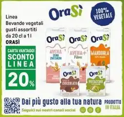 Iper La Grande Linea Bevande vegetali gusti assortiti ORASI offerta