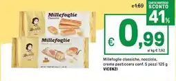 Iper La Grande Millefoglie classiche, nocciola, crema pasticcera VICENZI offerta