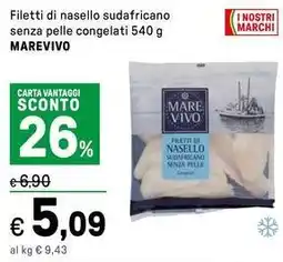 Iper La Grande Filetti di nasello sudafricano senza pelle congelati  MAREVIVO offerta