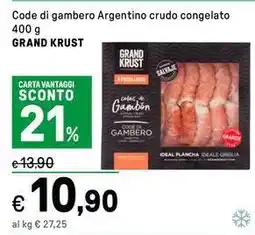 Iper La Grande Code di gambero Argentino crudo congelato GRAND KRUST offerta