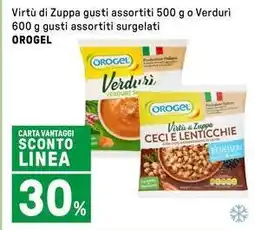 Iper La Grande Virtù di Zuppa gusti assortiti o Verduri gusti assortiti surgelati OROGEL offerta