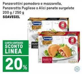 Iper La Grande Panzerottini pomodoro e mozzarella, Panzerotto Pugliese o Alici panate surgelate SOAVEGEL offerta