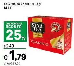 Iper La Grande Tè Classico 45 filtri STAR offerta