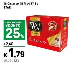 Iper La Grande Tè Classico 45 filtri STAR offerta