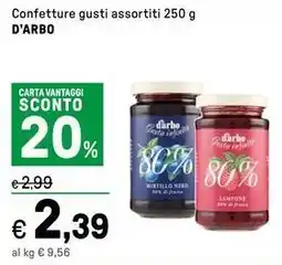 Iper La Grande Confetture gusti assortiti D'ARBO offerta