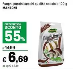 Iper La Grande Funghi porcini secchi qualità speciale MANZONI offerta