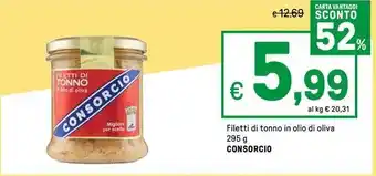 Iper La Grande Filetti di tonno in olio di oliva CONSORCIO offerta