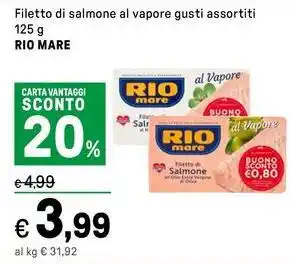 Iper La Grande Filetto di salmone al vapore gusti assortiti RIO MARE offerta